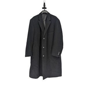 Men's Lauren Ralph Lauren Wool Long Pea Coat Black 52R classic winter preppy